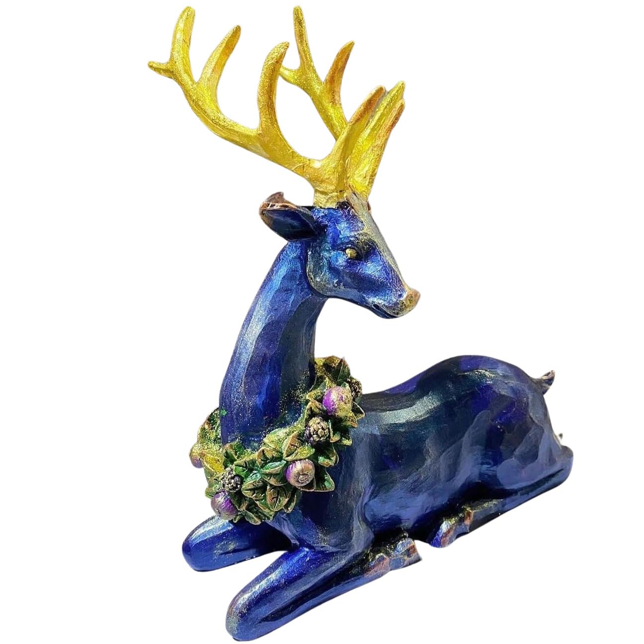 Christmas Deer Figurine, Winter Home Decor, Deer Ornament, Decorative Deer Figurine, Holiday Gift, Christmas Tabletop Decor, Deer Sculpture