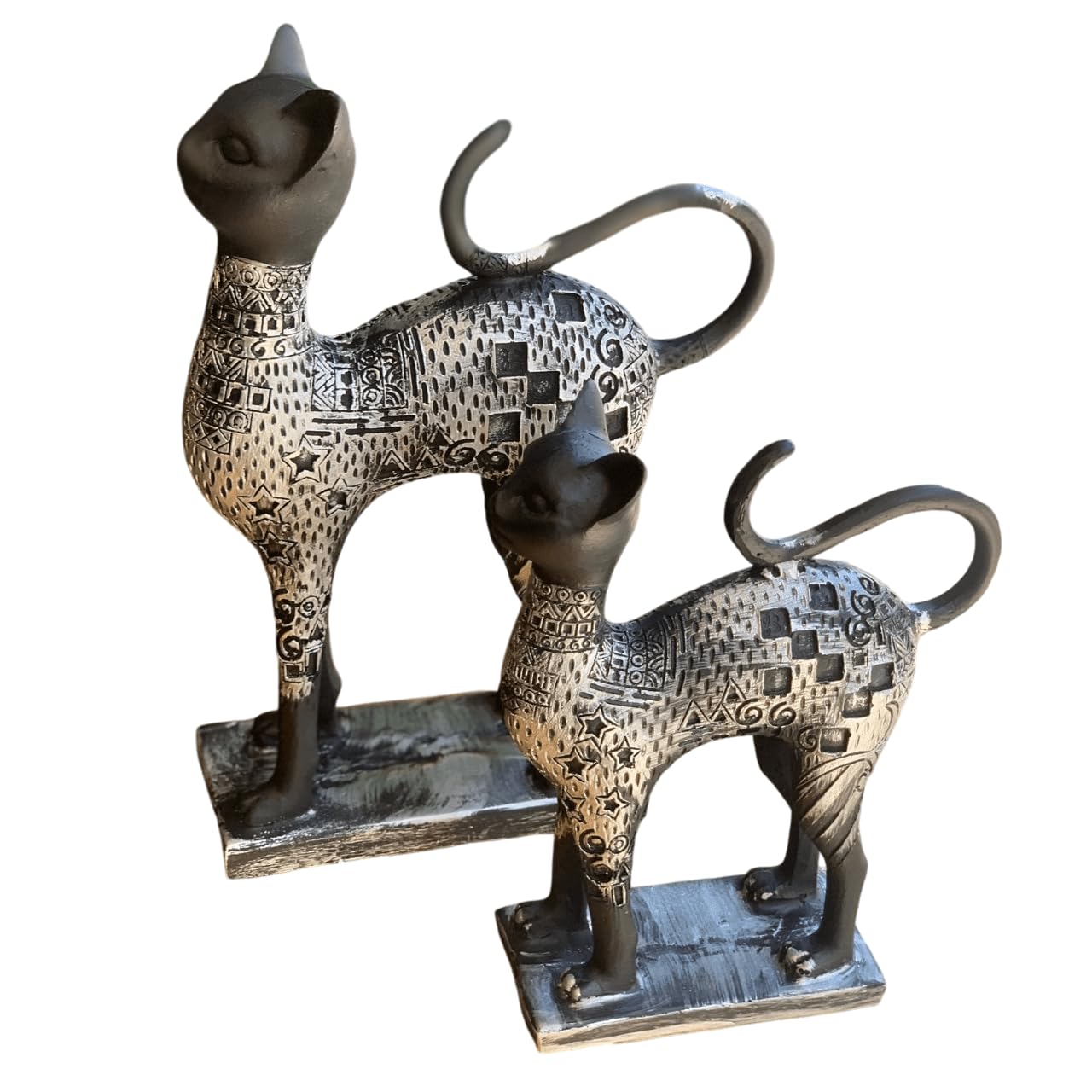 Egyptian Style Cat Figurine Set, Ancient Egyptian Statue, Cat Lovers Gift, Ancient Cat Statue, Egyptian Home Decor, Cat Sculpture, Cat Decor, Cat Sculpture, Cat Statue