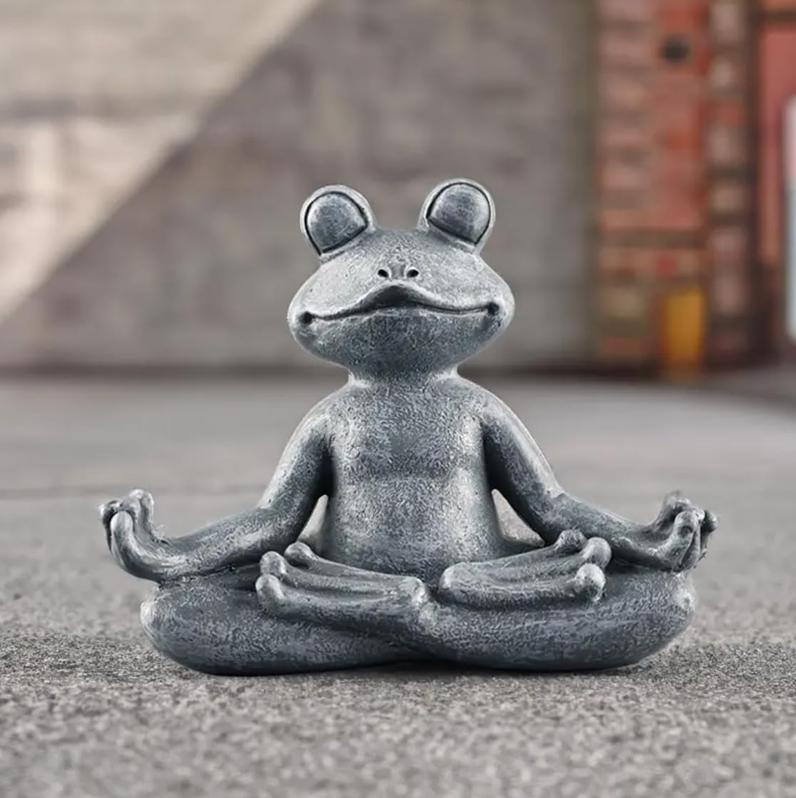Yoga Frog Statue, Zen Meditation Frog Figurine, Outdoor Frog Sculpture, Yoga Frog Figurine, Meditation Frog Decor, Zen Garden Statue, Frog Decor, Frog Sculpture, Frog Statue, Frog Figurine