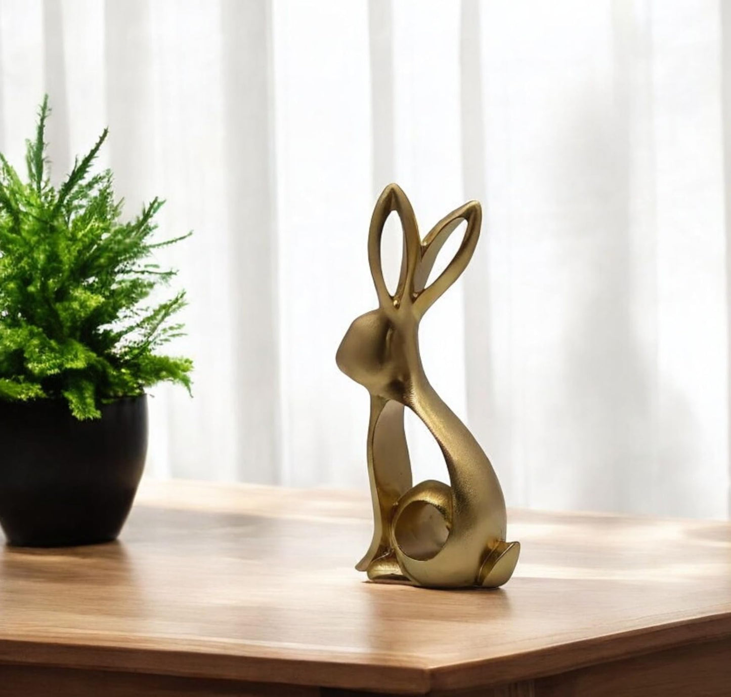 Abstract Rabbit Sculpture, Bunny Figurine, Rabbit Sculpture, Gift for Animal Lovers, Minimalist Bunny Statue, Rabbit Polyester Sculpture