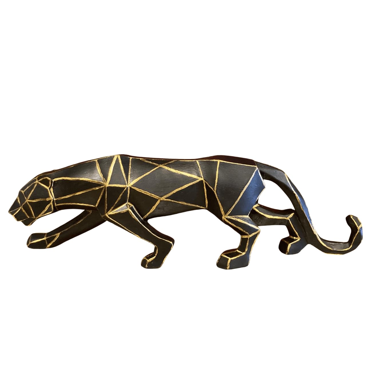 Large Panther Statue, Geometric Animal Figurine, Abstract Panther Sculpture, Panther Decorative Showpiece, Decorative Tabletop Statue