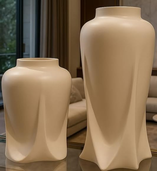 Modern Ceramic Vases Set of 2 or Single Piece, Unique Art Pottery Vase for Table or Shelf Display, Ceramic Modern Vase, Tall Modern Pottery