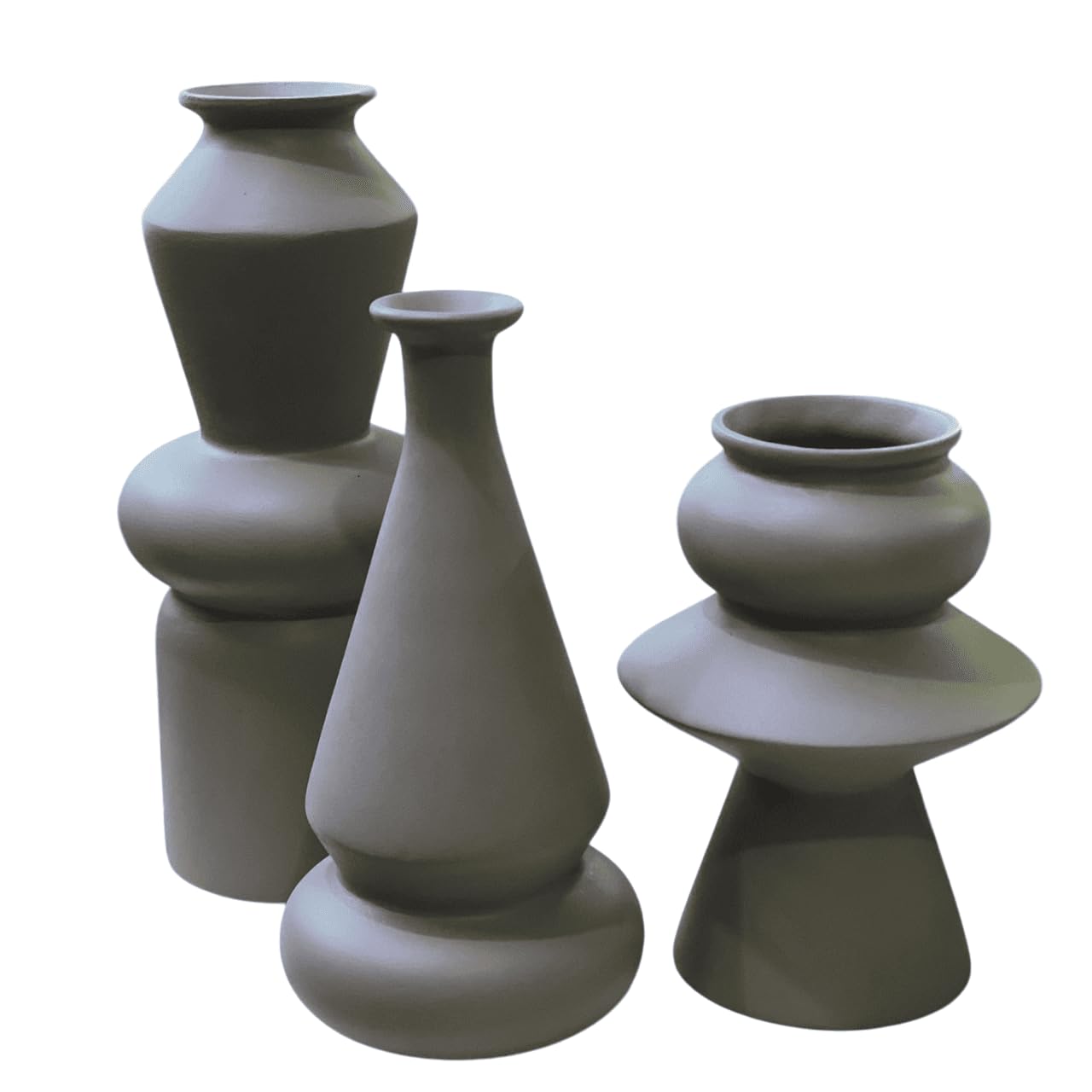 Modern Ceramic Vases Set, Geometric Decorative Vases, Minimalist Table Vase, Geometric Flower Vase, Boho Aesthetic Vases, Abstract Art Vases, Flower Vase