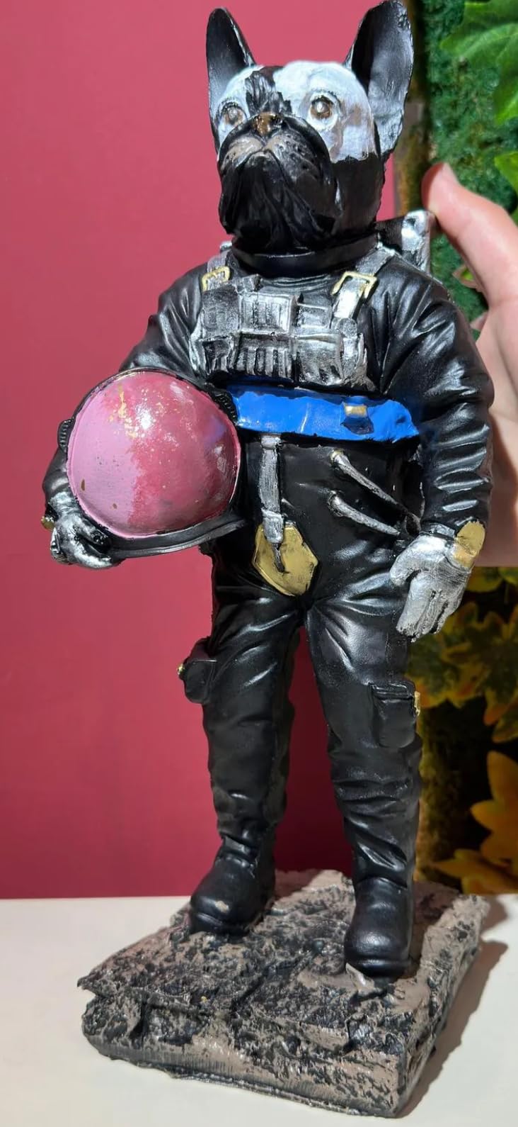 Astronaut BullDog Figurine, Dog In Spacesuit Statue, Space-Themed Bulldog Sculpture, Animal Astronaut Decor, Dog Lover Home Decor