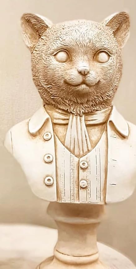 Tuxedo Katzenbüste Statue, Elegante Katzenskulptur, Elegante Katzenfigur mit Tuxedo, Gentleman Katzenbüste Statue, Tuxedo Katzenstatue, Katzenskulptur