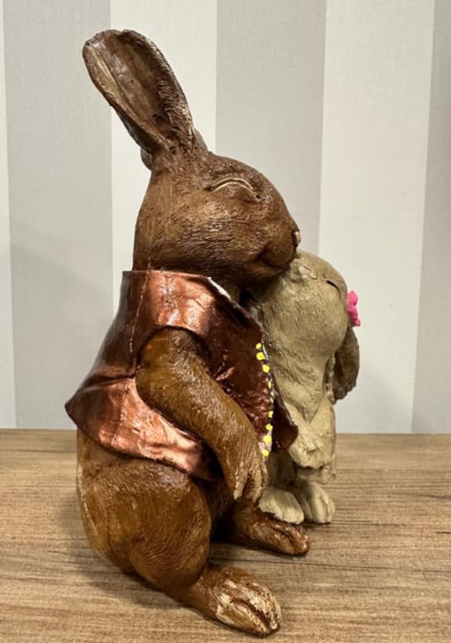 Easter Bunny Couple Figurine, Cute Rabbit Statue, Romantic Bunny Sculpture, Easter Bunny Decor, Rabbit Couple Statue, Romantic Rabbit Statue, Easter Bunny Couple Sculpture