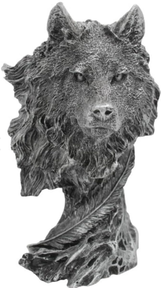 Wolf Head Sculpture, Wolf Lover Gift, Rustic Wolf Home Decor, Wolf Bust, Wildlife Lover Gift, Polyester Wolf Statue, Gothic Wolf Figurine, Wolf Head Statue, Wolf Head Decor