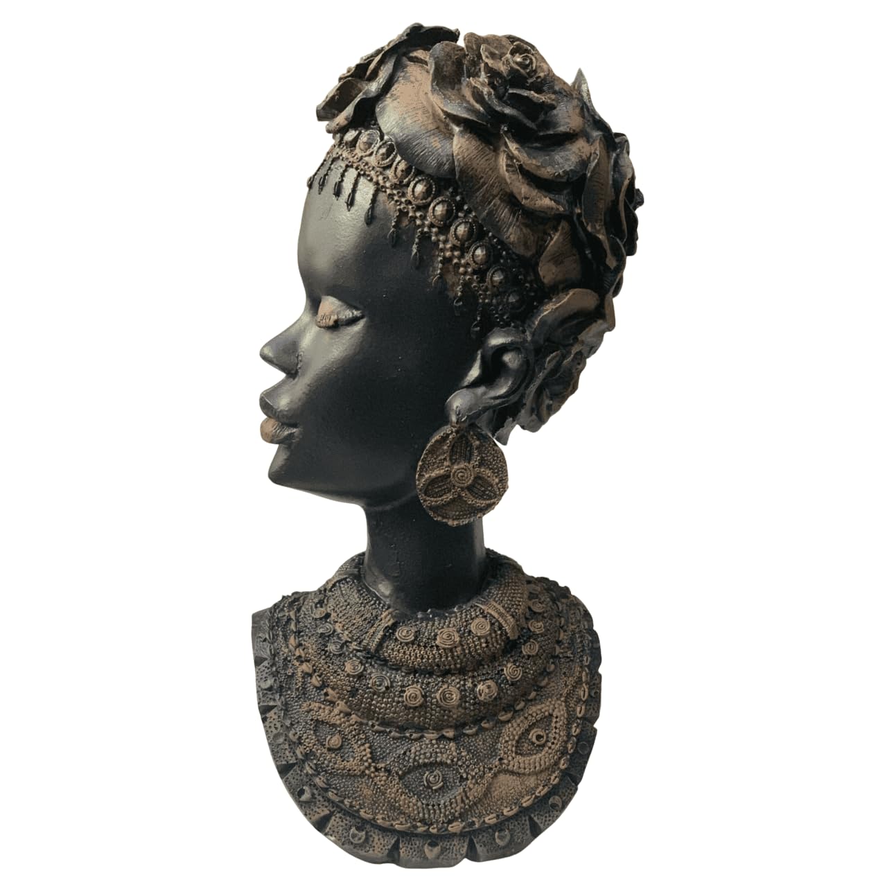 African Woman Bust Statue, Elegant African Lady Sculpture, Ethnic Art Home Decor, African Woman Statue, Tribal Lady Decor, African Art Decor