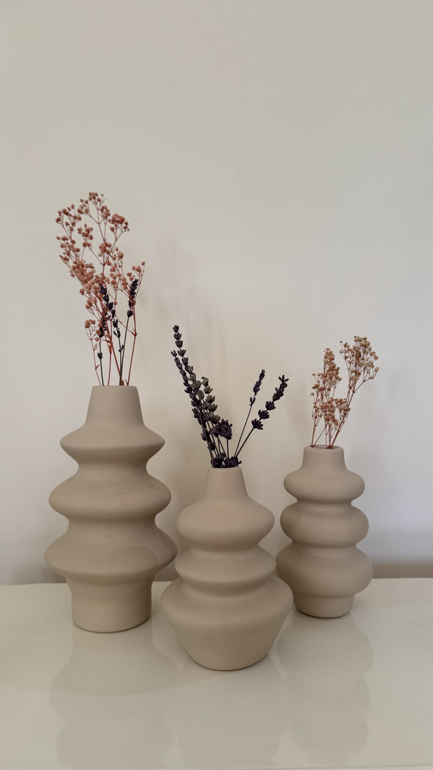 Keramik-Blasenvase, 2er- oder 3er-Set, Nordische Blasenwirbelvase, Blumentopf, Vase für getrocknete Blumen, Nordische Vase, Wellen-Keramikvase, Dekorative Vase, ZicZac-Vase, Blasenvase