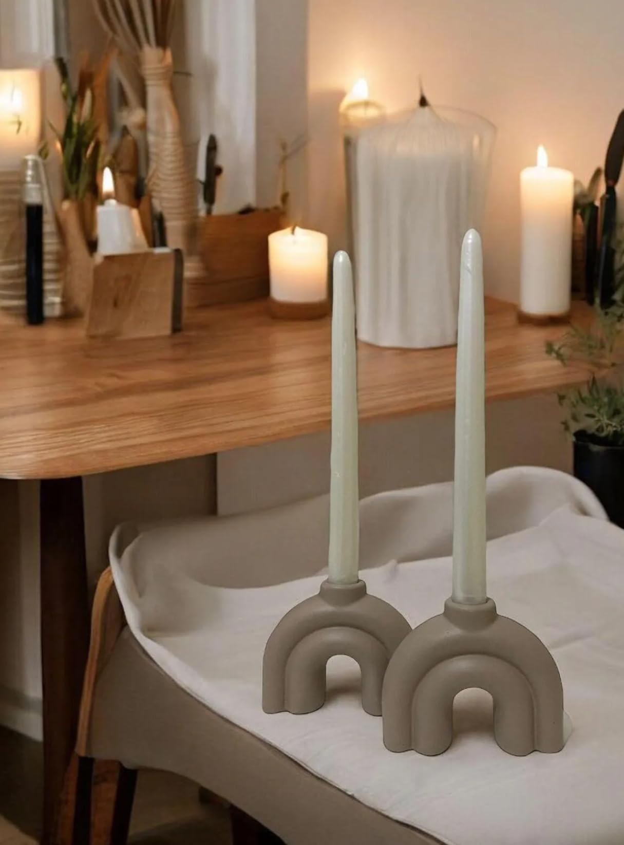 Vintage Style Candlestick Holder, Taper Candle Holder, Ceramic Candle Holder, Handmade Candle Holder, Small Candle Holder, Candle Holder
