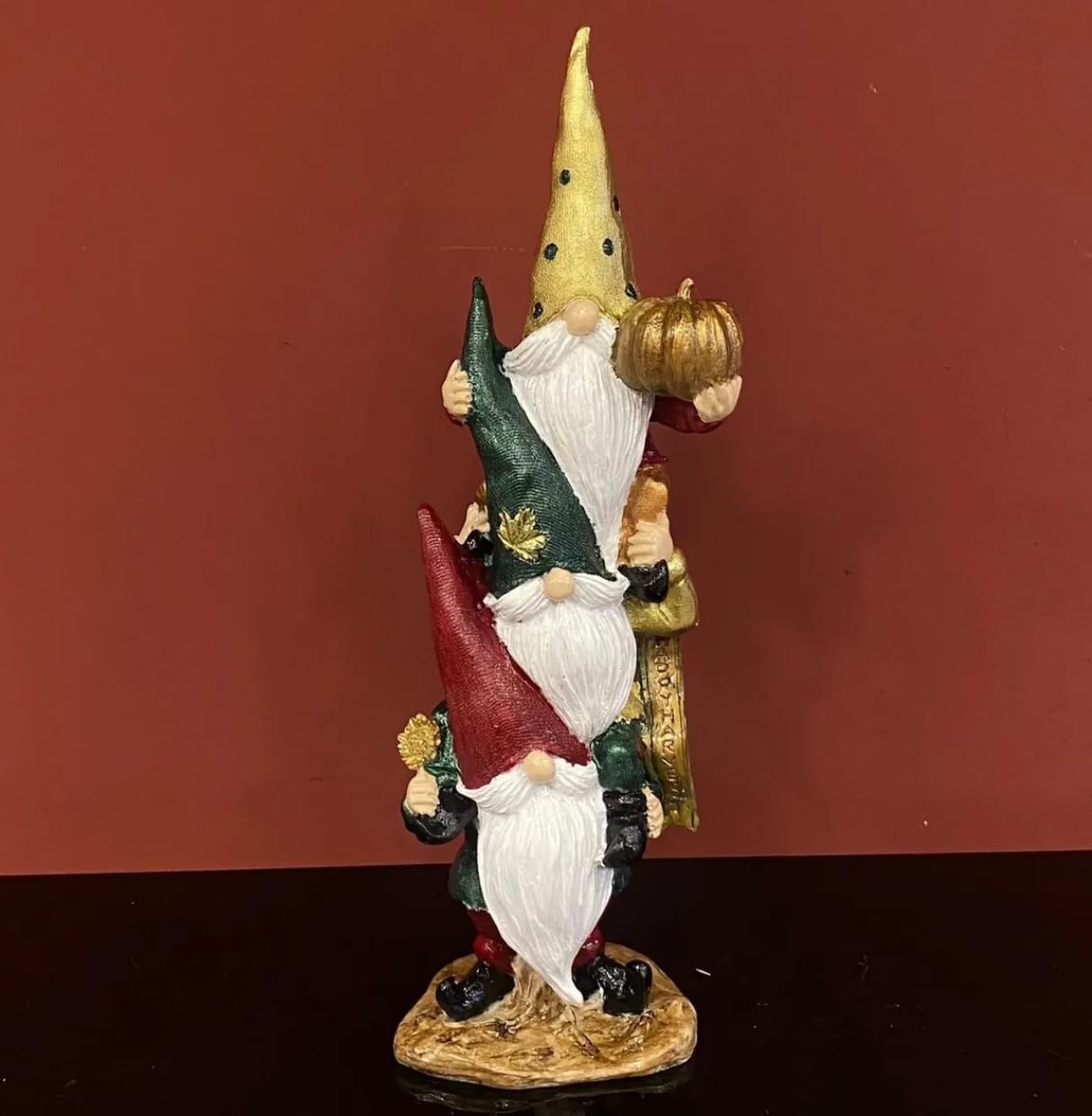 Statuina di gnomo con raccolta di zucche, scultura di gnomo autunnale, scultura di gnomo, regalo di Natale, scultura di gnomo stagionale, statuina di gnomo, decorazione di gnomo