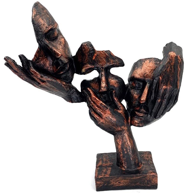 Abstract Three Face On Hand Statue, Tabletop Art Decor, Modern Face Sculpture, Abstract Design Decor, Face Sculpture, Face Statue, Face Decor, Face Objects, Face Figurine