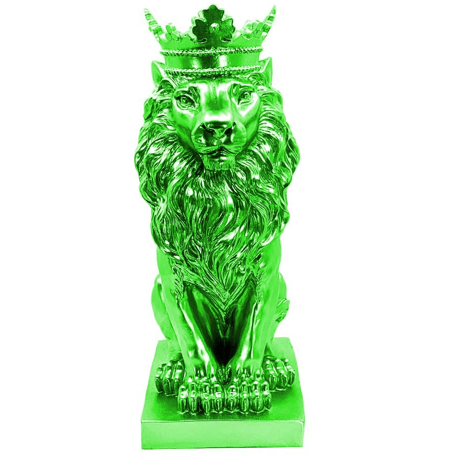 Regal Lion Statue With Crown, Crowned Lion Sculpture, Royal Jungle King Figurine, Royal Themed Home Decor, Lion Crown Figurine, Lion Crown Sculpture, Lion Crown Decor