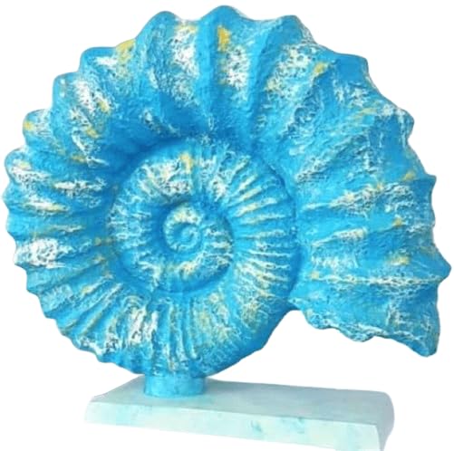 Seashell Sculpture, Fossil Shell Statue, Shell Art Decor, Oceanic Home Decor, Ocean Inspired Sculpture, Seashell Figurine, Ocean Sculpture,Nautilus Shell Decor