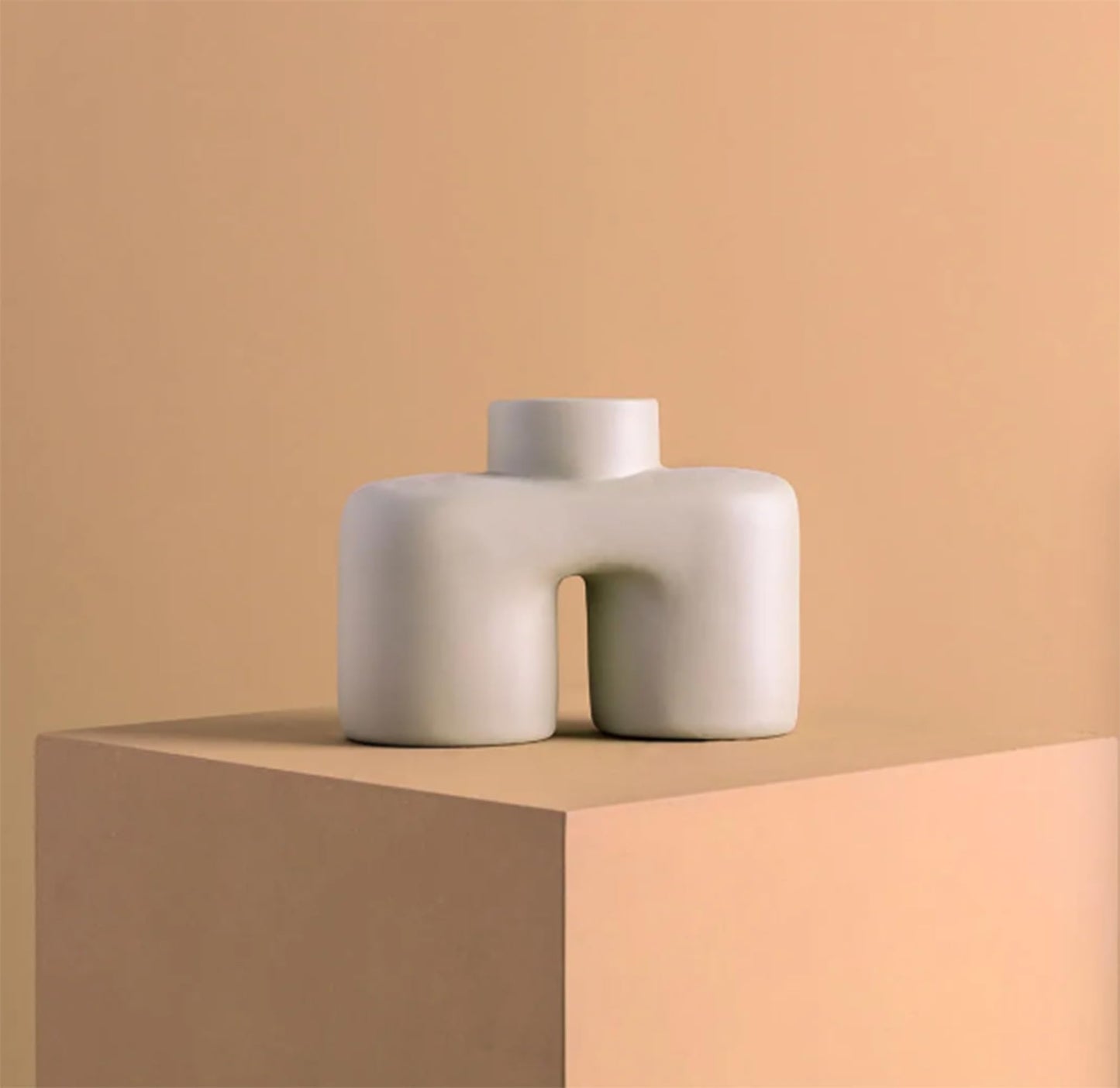 Modern Abstract Ceramic Vase, Unique Sculptural Art Vase, Contemporary Minimalist Flower Holder, Ceramic Art Vase, Geometric Flower Vase