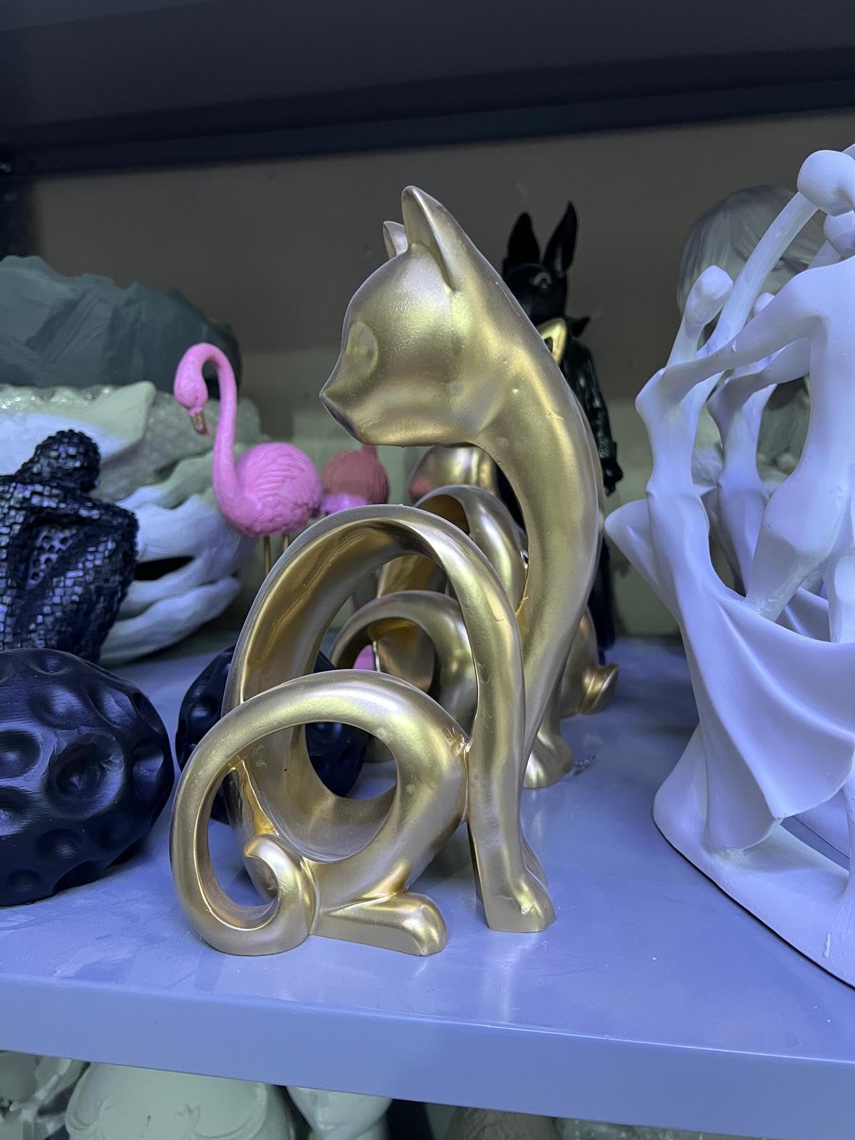Abstract Cat Sculpture, Minimalist Cat Figurine, Geometric Cat Ornament, Cat Lover Gift, Home Accent, Geometric Cat Statue, Cat Sculpture, Cat Figurine