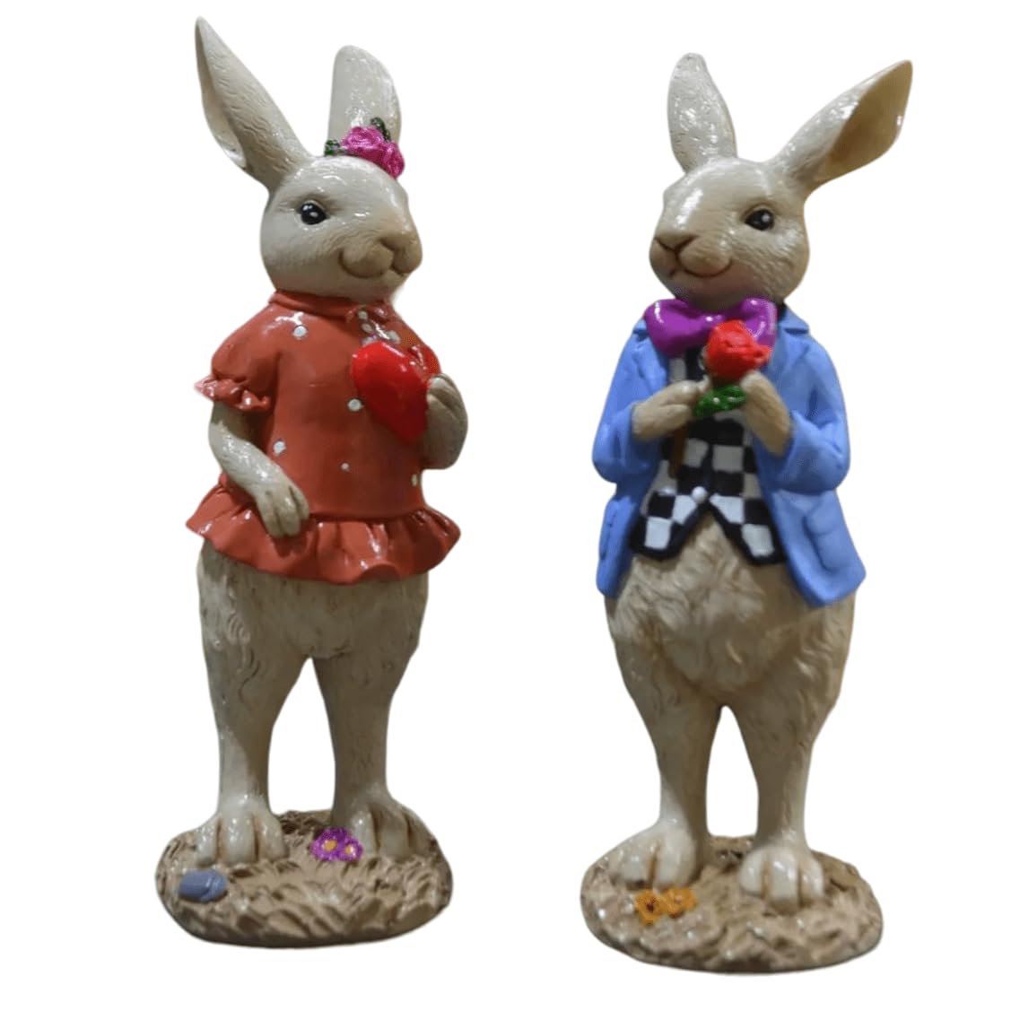 Elegant Bunny Figurines, Decorative Rabbit Statues, Bunny Figurine Decor, Rabbit Statues, Elegant Animal Figurines, Rabbit Decor, Easter Rabbit Decor, Easter Bunny Decor