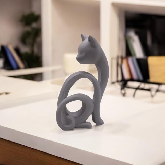 Abstract Cat Sculpture, Minimalist Cat Figurine, Geometric Cat Ornament, Cat Lover Gift, Home Accent, Geometric Cat Statue, Cat Sculpture, Cat Figurine