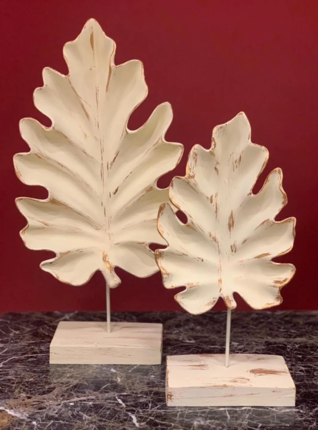 Decorative Leaf Figurine Set, Modern Leaf Sculpture, Nature Inspired Leaf Decor, Leaf Statues for Shelf, Leaf Home Decoration, Leaf Decor, Leaf Sculpture, Leaf Statue