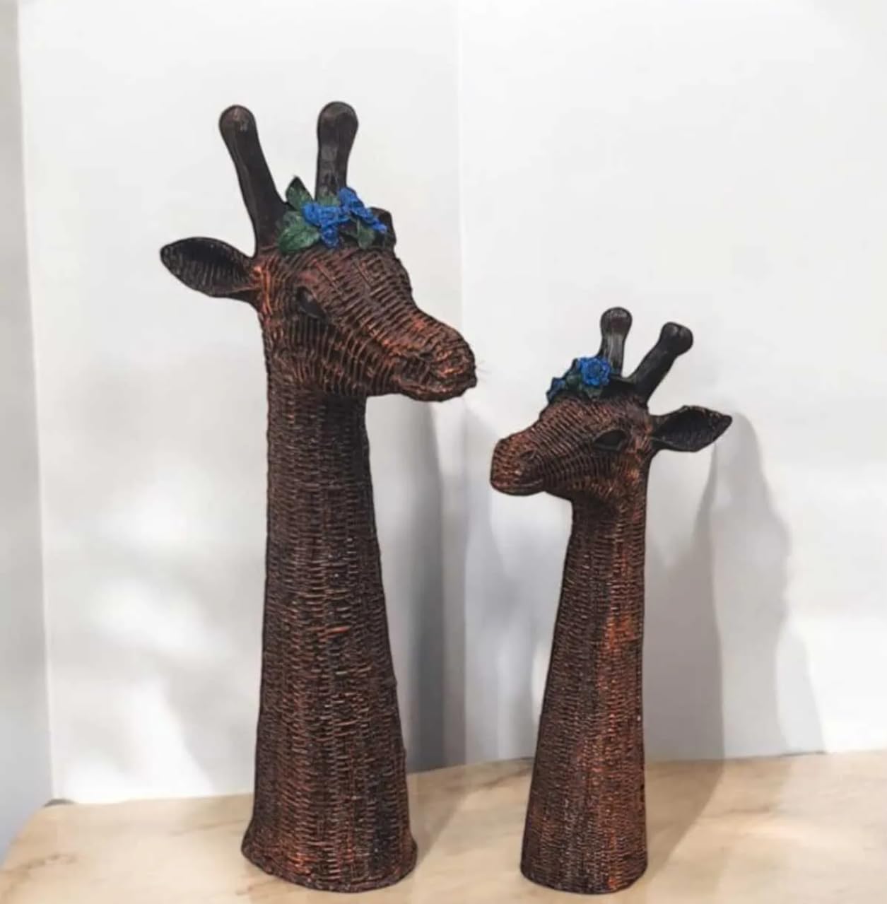 Handwoven Wicker Giraffe Decor Set, Giraffe Wicker Figurines, Giraffe Statue, Woven Giraffe Sculpture, Handmade Giraffe Decor, Giraffe Decor, Giraffe Figurine, Giraffe Sculpture