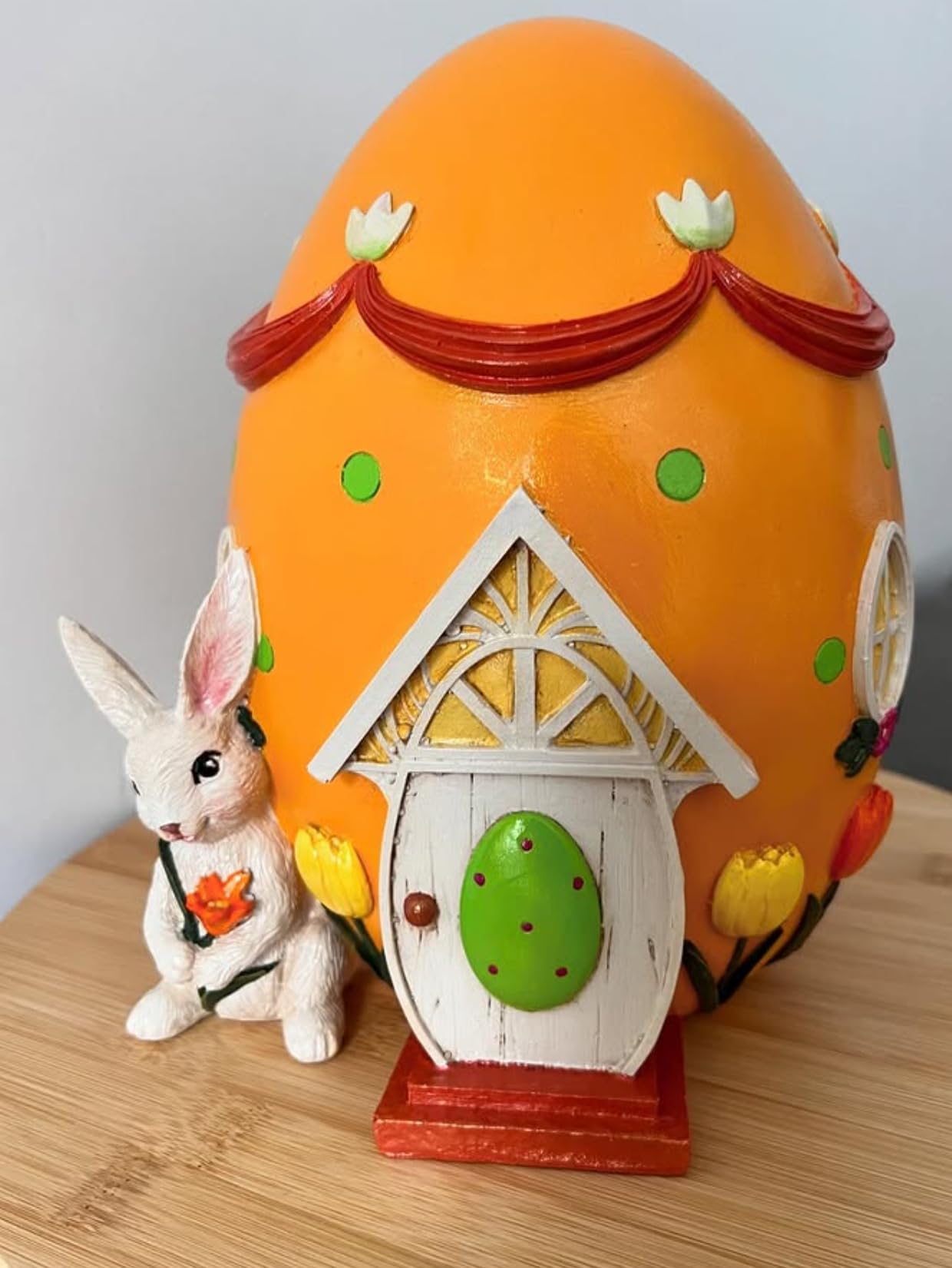 Easter Egg House Decoration, Easter Bunny Figurine, Spring Holiday Decor, Cute Bunny Home Decor, Fairy Garden Easter, Rabbit and Egg Decor, Easter Bunny Decor, Easter Rabbit Decor
