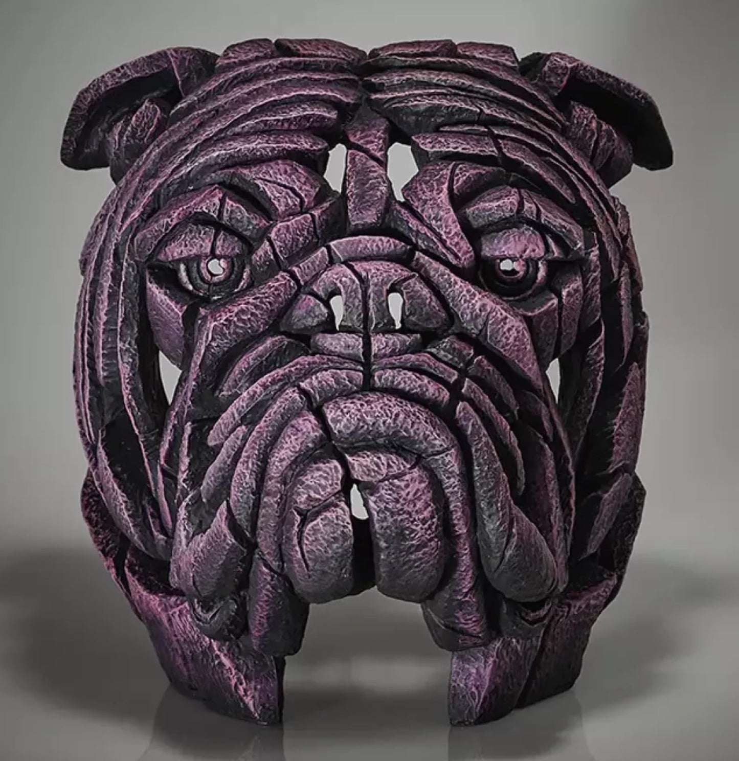 Abstract Bulldog Sculpture, Geometric Bulldog Head Statue, Bulldog Head Sculpture, Polyester Bulldog Wall or Shelf Sculpture, Bulldog Decor