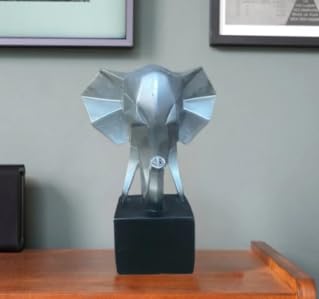 Geometric Elephant Head Sculpture, Modern Elephant Statue, Elephant Head Statue, Safari Theme Decor, Elephant Office Decor, Elephant Statue
