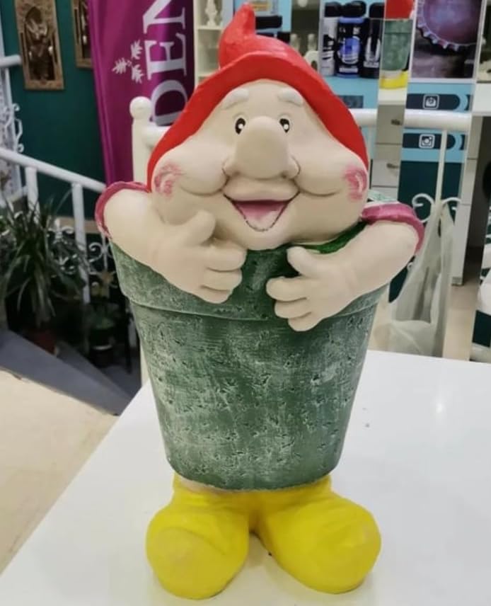 Large Gnome Flower Pot For Garden, Modern Home Garden Plant Pot, Large Polyester Flowerpot, Garden Gnome Decor, Garden Gnome Vase, Gnome Vase, Polyester Flowerpot, Gnome Flowerpot