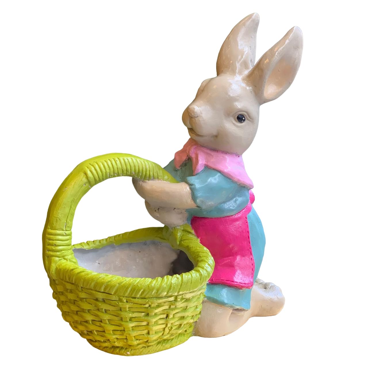 Cute Bunny Figurine with Basket, Rabbit Figurine with Basket, Easter Rabbit Sculpture, Easter Bunny Gift Idea, Easter Bunny Sculpture, Easter Bunny Figurine, Easter Rabbit Figurine