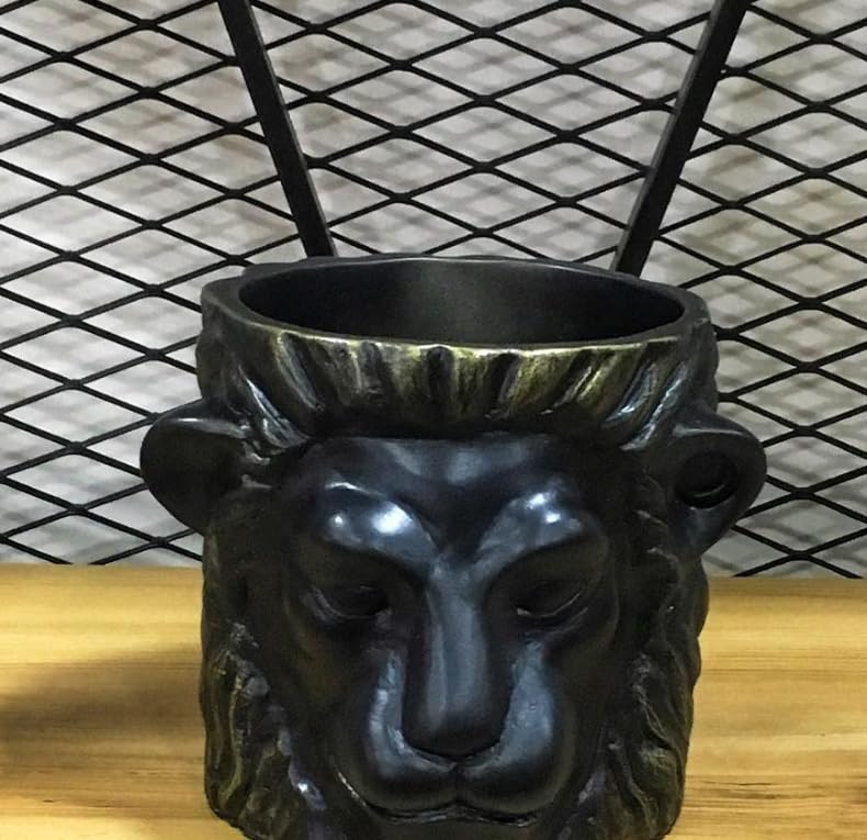 Lion Head Planter, Decorative Animal Pot, Modern Jungle Theme Vase, Unique Home Decor, Gift for Plant Lovers, Lion Head Pot, Lion Planter, Modern Lion Planter, Lion Head Flower Pot