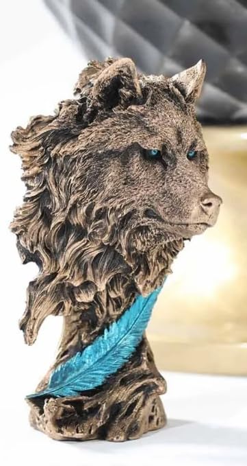 Wolf Head Sculpture, Wolf Lover Gift, Rustic Wolf Home Decor, Wolf Bust, Wildlife Lover Gift, Polyester Wolf Statue, Gothic Wolf Figurine, Wolf Head Statue, Wolf Head Decor