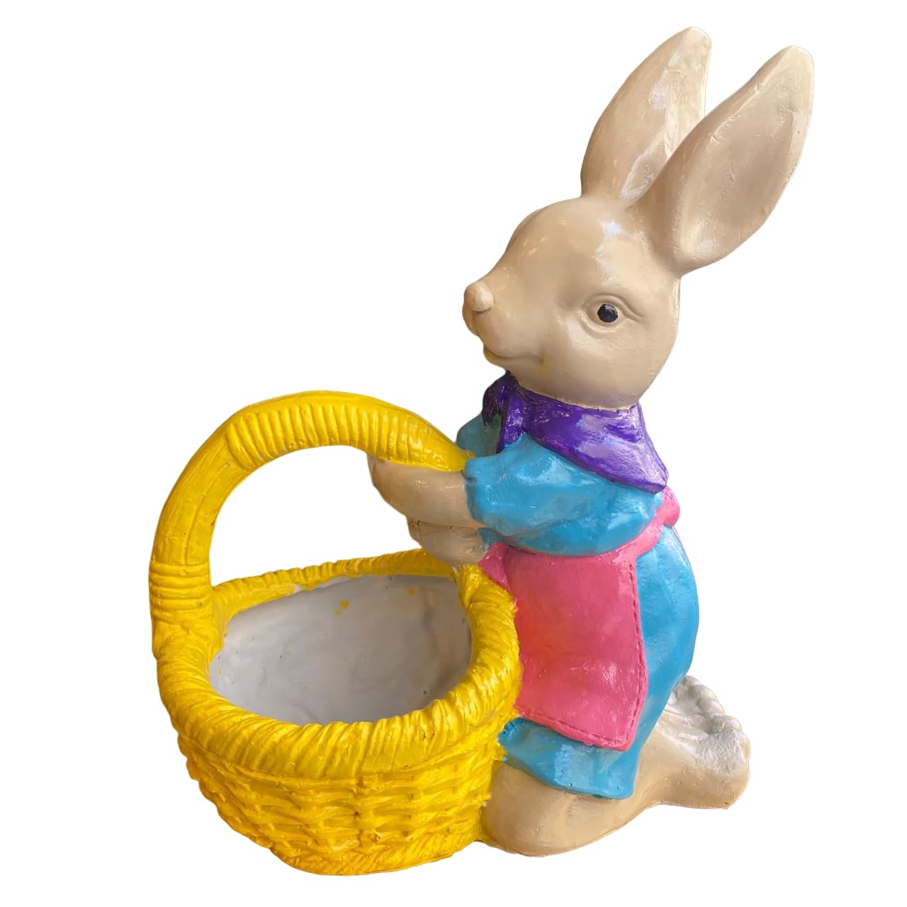 Cute Bunny Figurine with Basket, Rabbit Figurine with Basket, Easter Rabbit Sculpture, Easter Bunny Gift Idea, Easter Bunny Sculpture, Easter Bunny Figurine, Easter Rabbit Figurine