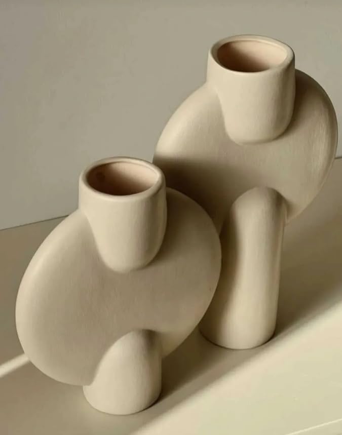 Modern Ceramic Vase Set or Single, Modern Vase, Textured Ceramic Vase, Round Ceramic Vase, Modern Vase Set, Ceramic Flower Vase