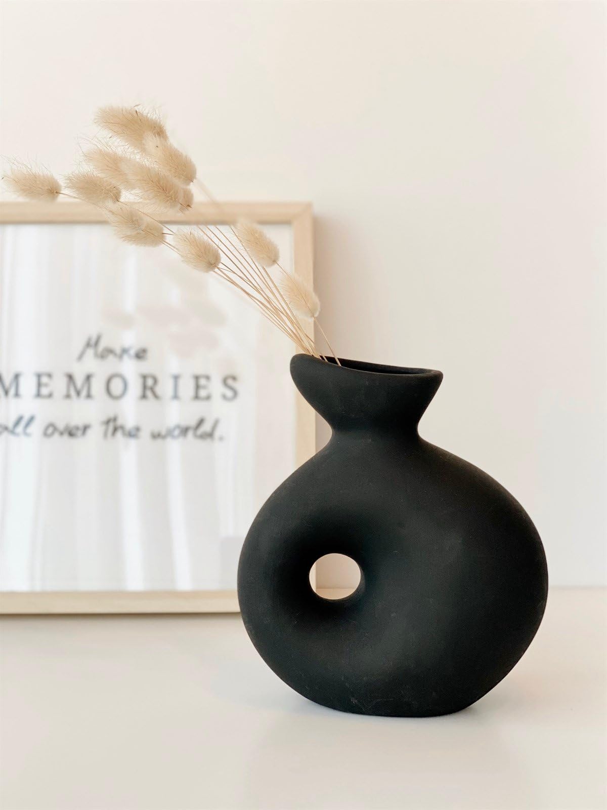 Holey Ceramic Vase, Nordic Style Vase, Round Vase with Hole, Decorative Vase for Dried Flowers, Scandinavian Style Vase, Boho Vase, Ceramic Vase, Round Vase, Scandinavian Vase