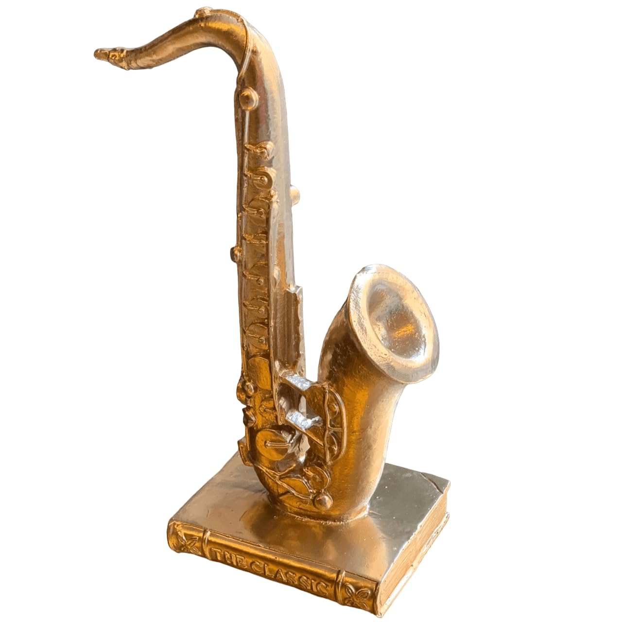 Saxophone Decor Statue, Jazz Music Decor, Saxophone Sculpture, Music Lover Gift, Jazz Home Decor, Saxophone Bookends, Musician Desk Decor