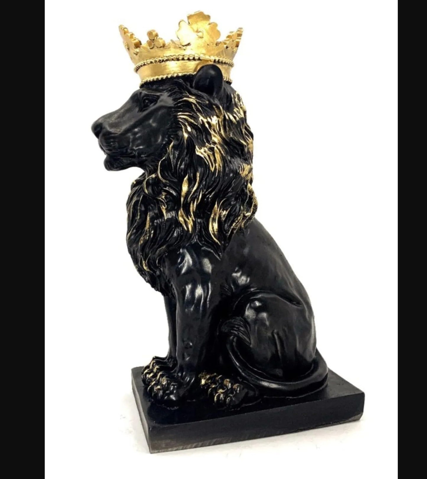 Regal Lion Statue With Crown, Crowned Lion Sculpture, Royal Jungle King Figurine, Royal Themed Home Decor, Lion Crown Figurine, Lion Crown Sculpture, Lion Crown Decor