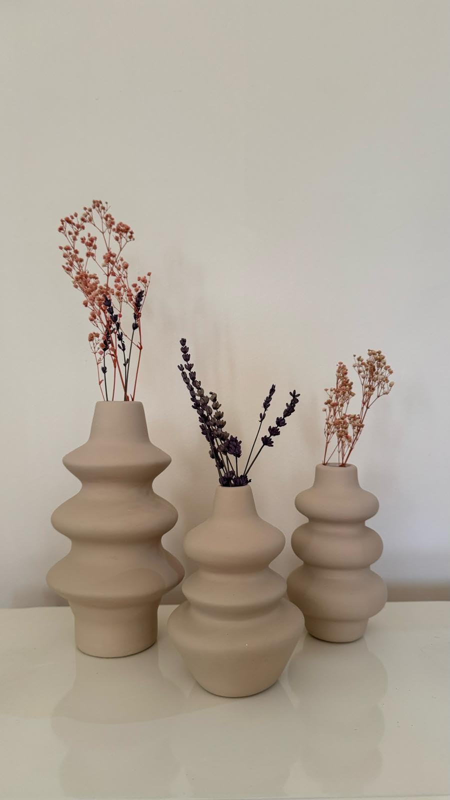 Keramik-Blasenvase, 2er- oder 3er-Set, Nordische Blasenwirbelvase, Blumentopf, Vase für getrocknete Blumen, Nordische Vase, Wellen-Keramikvase, Dekorative Vase, ZicZac-Vase, Blasenvase