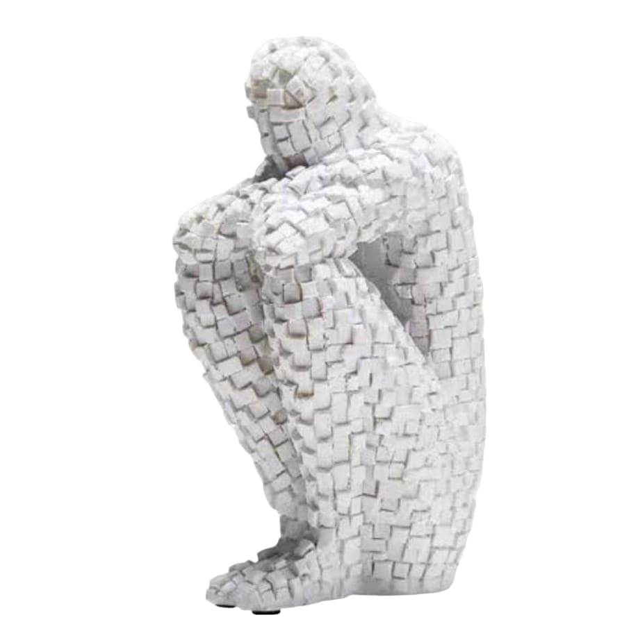 Abstrakte denkende menschliche Figur Skulptur, nordische abstrakte Denkerstatue, gewebte Musterkunststatue, abstrakte menschliche Skulptur, moderne menschliche Figur, menschliches Dekor