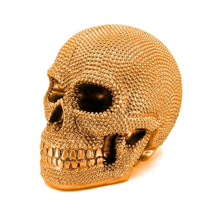 Skull Sculpture with Textured Detail, Gothic Polyester Skull Decor, Skull Decor for Shelves, Textured Surface Skull Decor, Skull Statue, Skull Sculpture, Skull Decor, Skull Objects