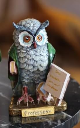 Professor Owl Sculpture, Cute Professor Owl Statue, Wise Owl Teacher Figurine, Owl Decor Gift Idea, Educational Owl Decor, Owl Sculpture