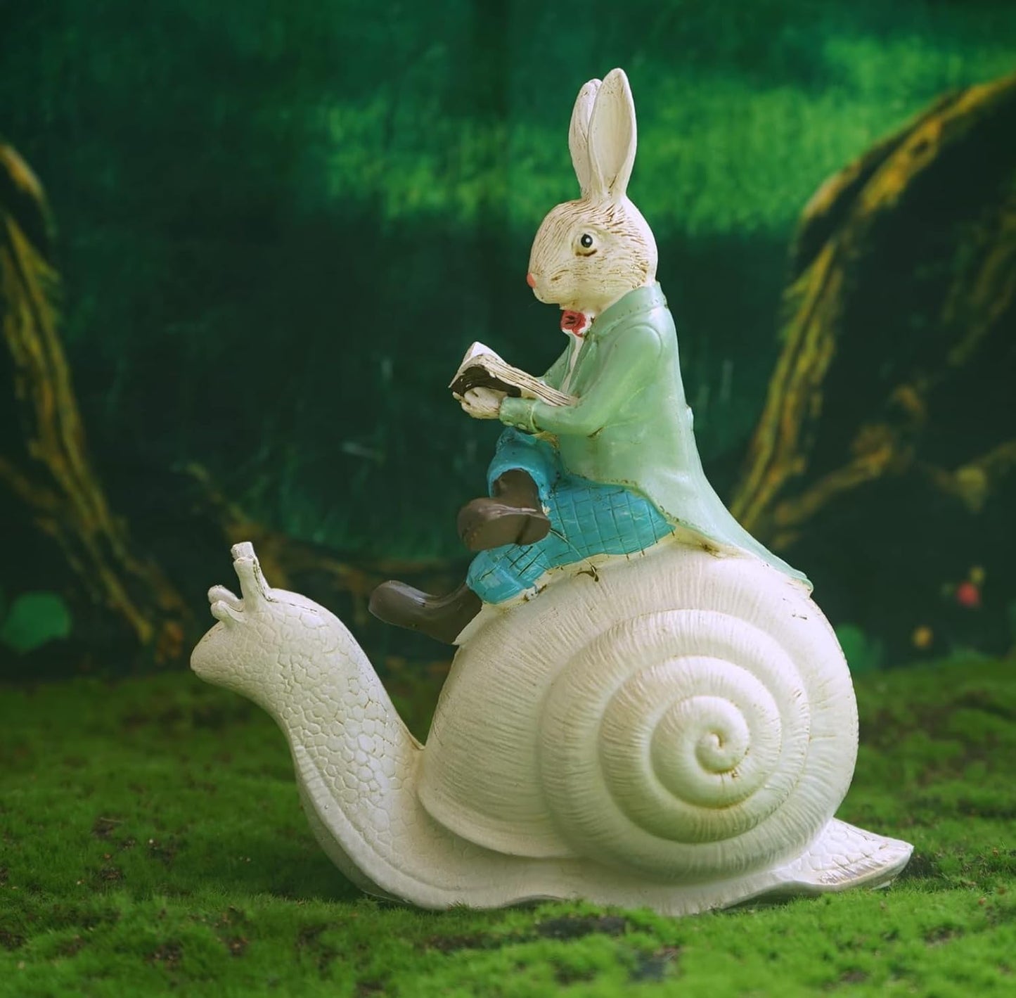 Whimsical Rabbit Snail Figurine, Animal Decor, Rabbit Snail Figurine, Rabbit Snail Sculpture, Rabbit Snail Decor, Rabbit Sculpture, Easter Rabbit Decor, Easter Bunny Decor
