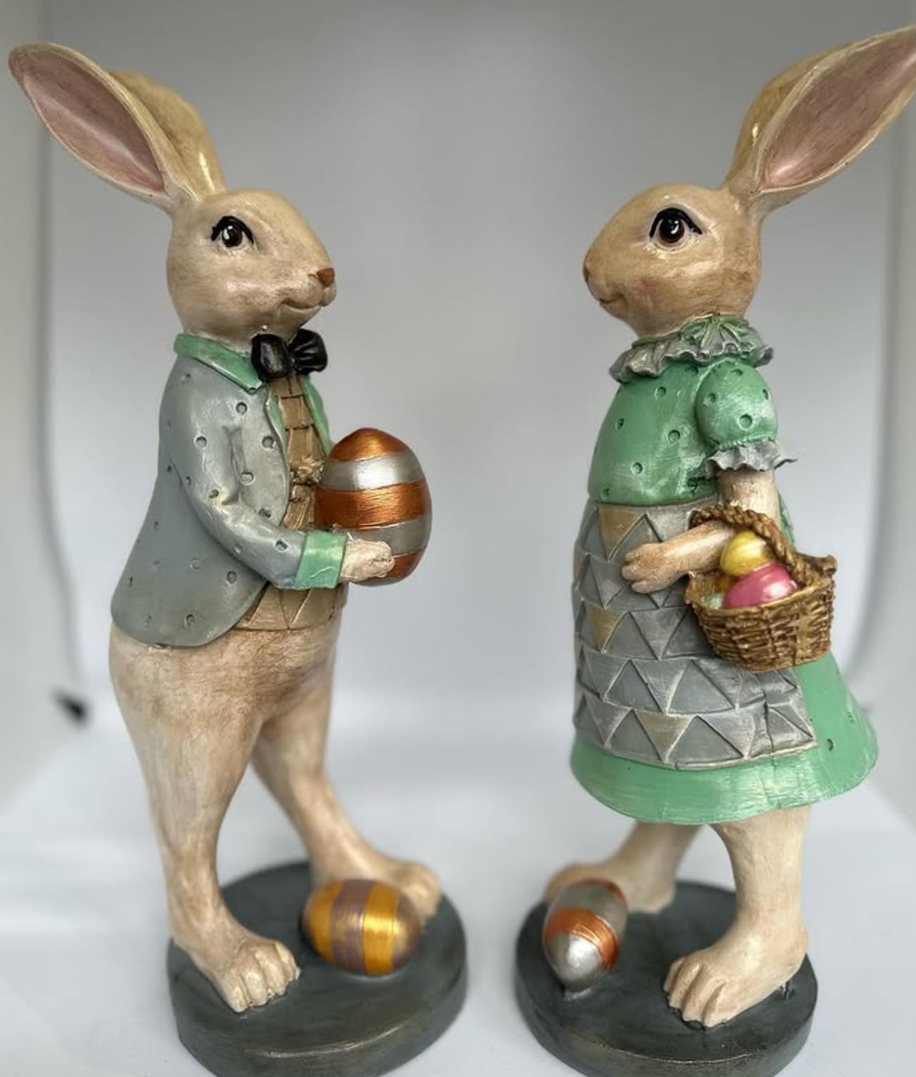 Cute Easter Bunny Figurines, Rabbit Decor, Elegant Spring Decoration, Easter Table Centerpiece, Easter Rabbit Figurine, Easter Rabbit Decor, Easter Bunny Decor, Easter Rabbit Statue