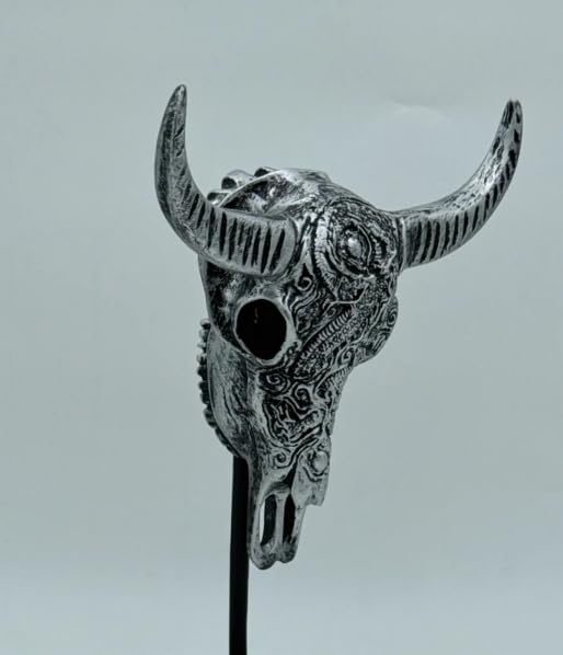 Bull Skull Decor, Western Bull Head Decor, Western Style Horned Bull Head Decor, Bull Skull Statue, Bull Skull Tabletop Decoration
