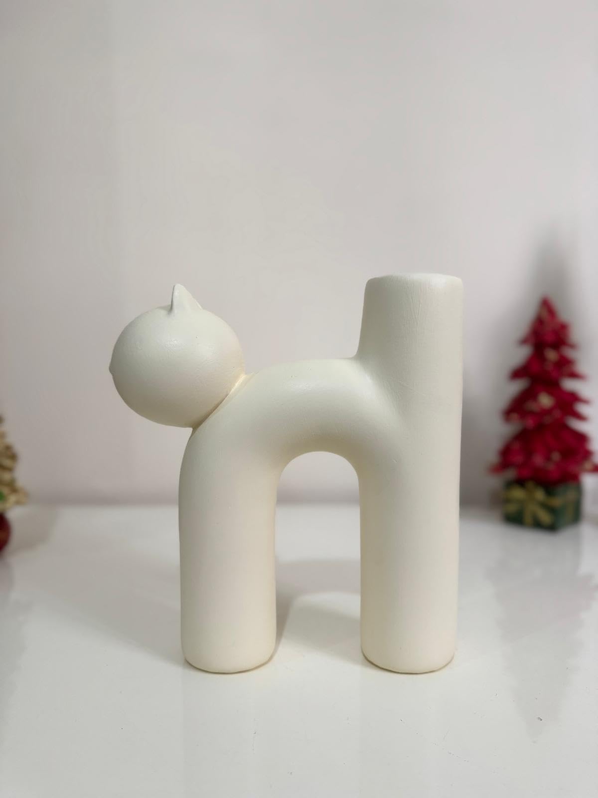 Süße Vase in Katzenform, Katzenvase für Blumen, Keramikvase, nordisches Kunstdekor, Geschenk für Zuhause, Geschenk für Katzenliebhaber, Keramik-Katzenvase, Katzenvase, Katzenförmige Vase, Blumenvase