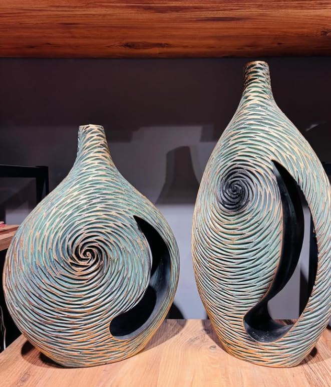 Modern Polyester Decorative Vase, Contemporary Art Vase, Large Table Vase, Modern Polyester Vase, Textured Polyester Vase, Polyester Vase, Polyester Decorative Vase
