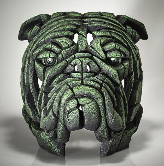 Abstract Bulldog Sculpture, Geometric Bulldog Head Statue, Bulldog Head Sculpture, Polyester Bulldog Wall or Shelf Sculpture, Bulldog Decor