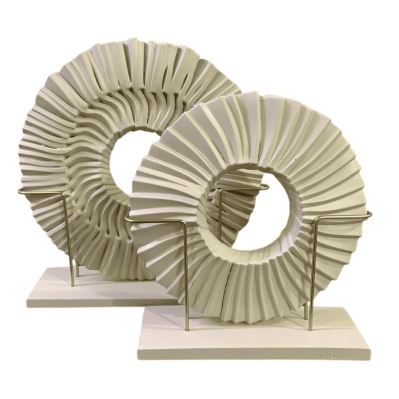 Decorative Disk Object with Stand, Disk Sculpture Set of 2, Modern Art Centerpiece, Abstract Home Decor, Disk Sculpture, Disk Statue, Disk Statue, Disk Figurine