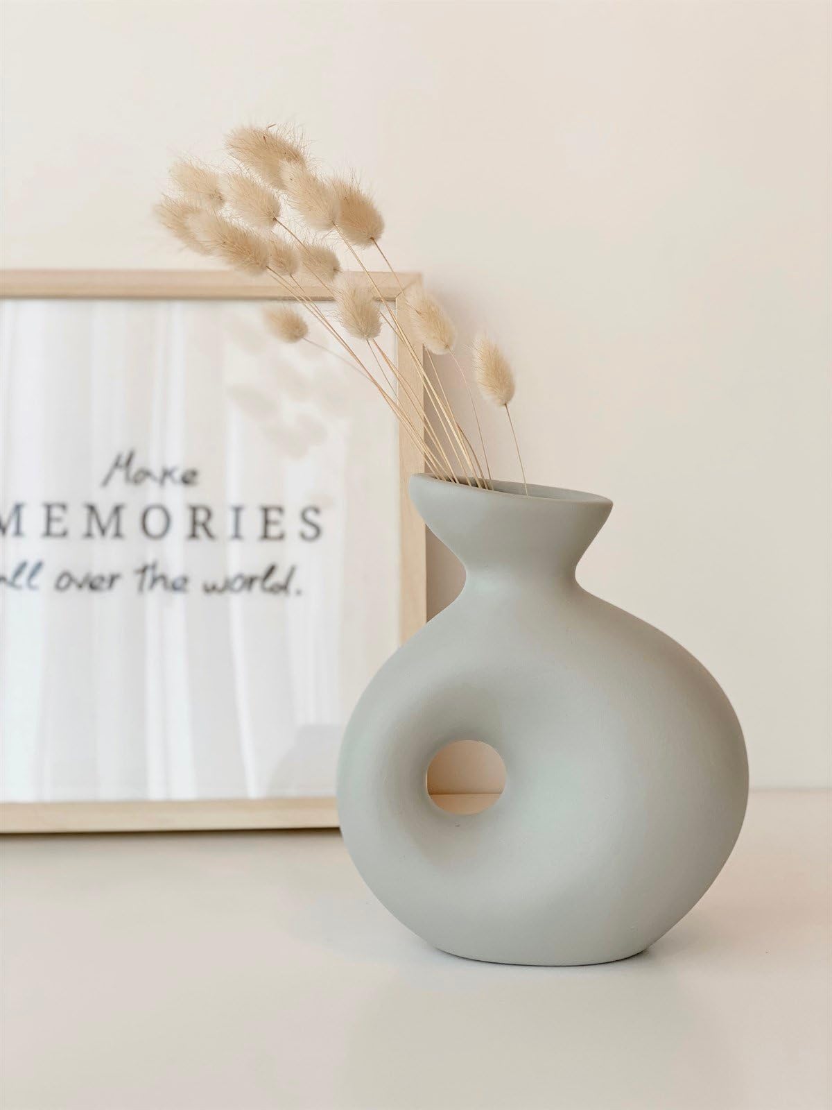 Holey Ceramic Vase, Nordic Style Vase, Round Vase with Hole, Decorative Vase for Dried Flowers, Scandinavian Style Vase, Boho Vase, Ceramic Vase, Round Vase, Scandinavian Vase