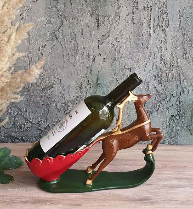Elegant Deer Wine Rack Sculpture, Decorative Wine Rack with Deer Figure, Stylish Deer Wine Rack Statue, Stylish Animal Bar Decor,