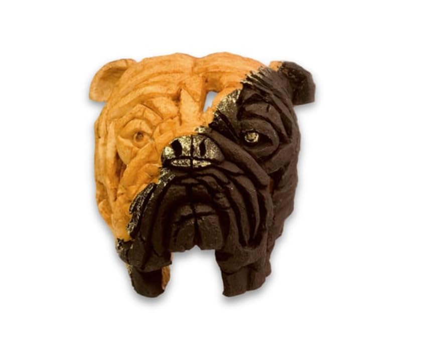 Abstract Bulldog Sculpture, Geometric Bulldog Head Statue, Bulldog Head Sculpture, Polyester Bulldog Wall or Shelf Sculpture, Bulldog Decor